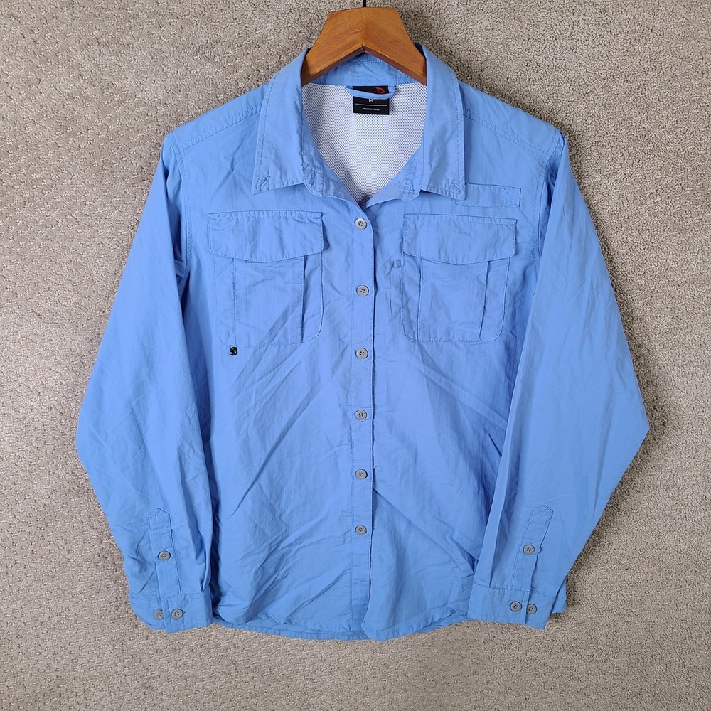 Baleaf Shirt Mens M Blue Long Sleeve Button Up Outdoor‎ Camping Hiking Fishing